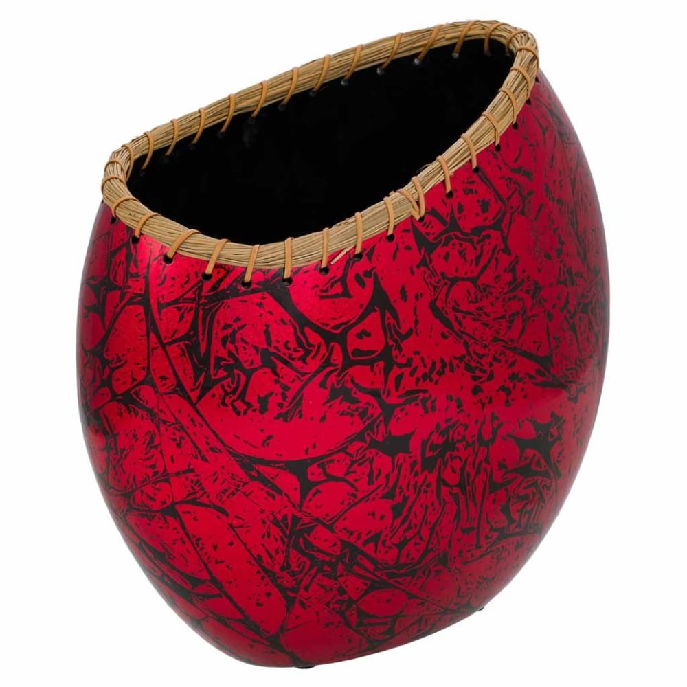 Jarrón de cerámica rojo