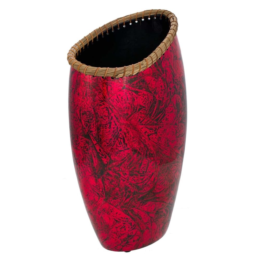 Jarrón de cerámica rojo