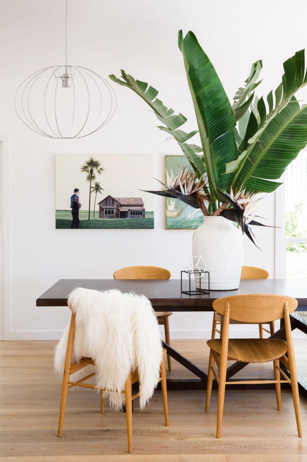 Lámpara techo jaula metálica blanco - Maisons du Monde