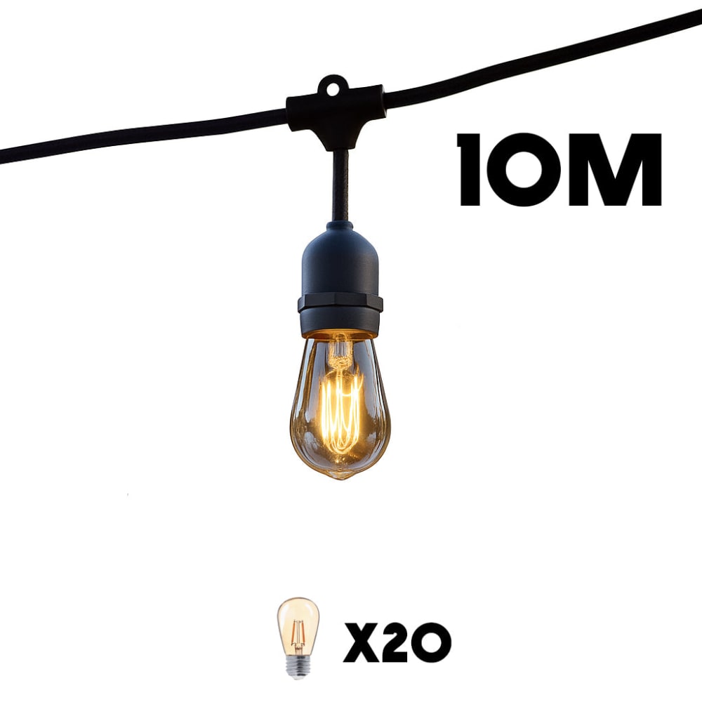 Guirlande lumineuse Caoutchouc Noir 10M