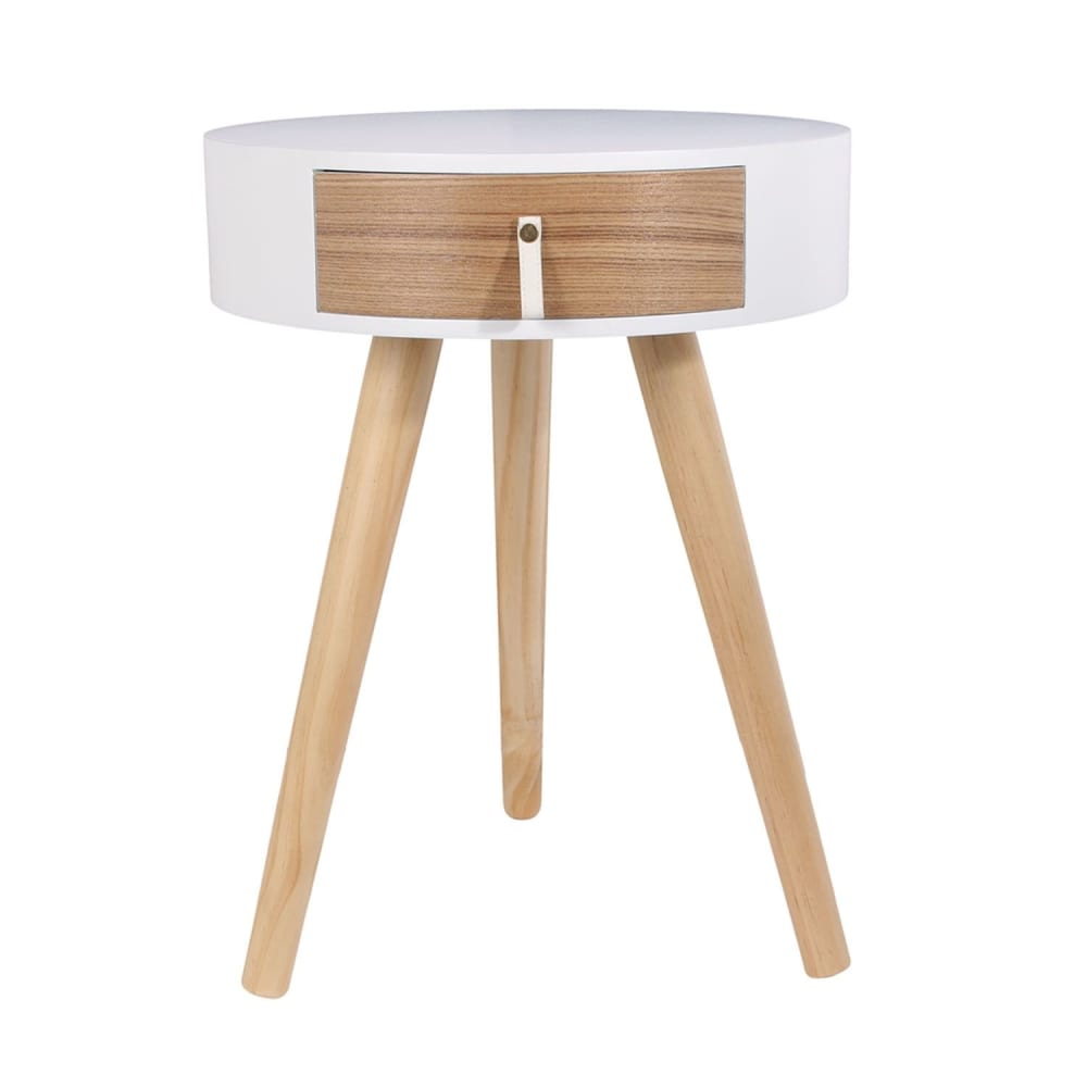 Table de chevet scandinave blanche