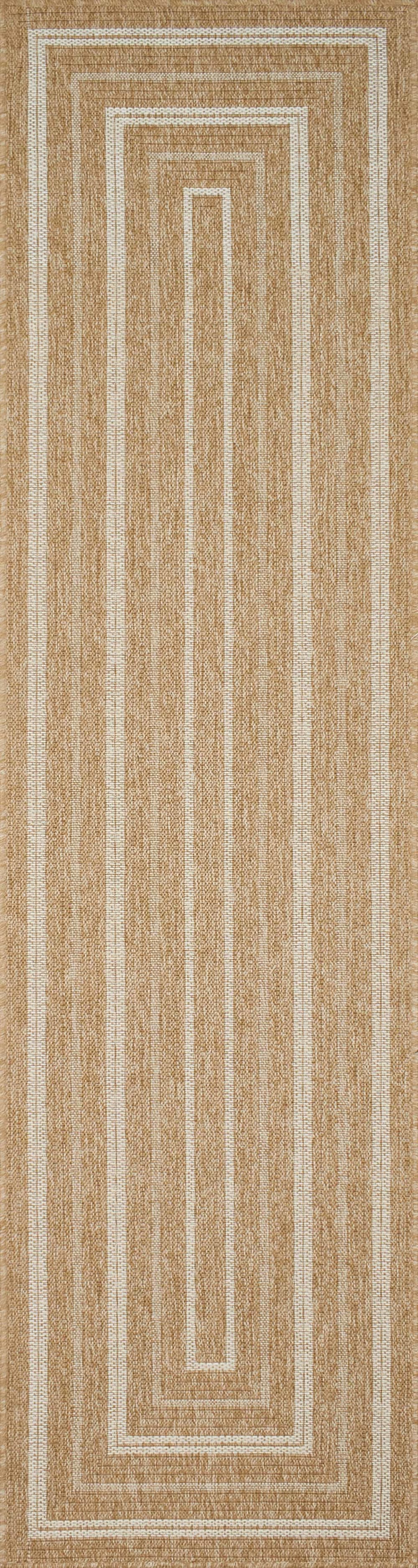 Tapis intérieur/extérieur aspect jute motif rectangulaire blanc 80x150