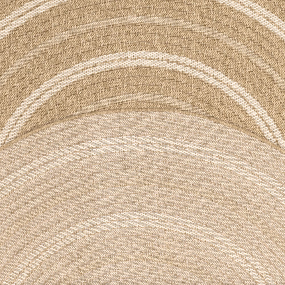 Tapis intérieur et extérieur effet jute rond blanc diamètre 120 — vue 4