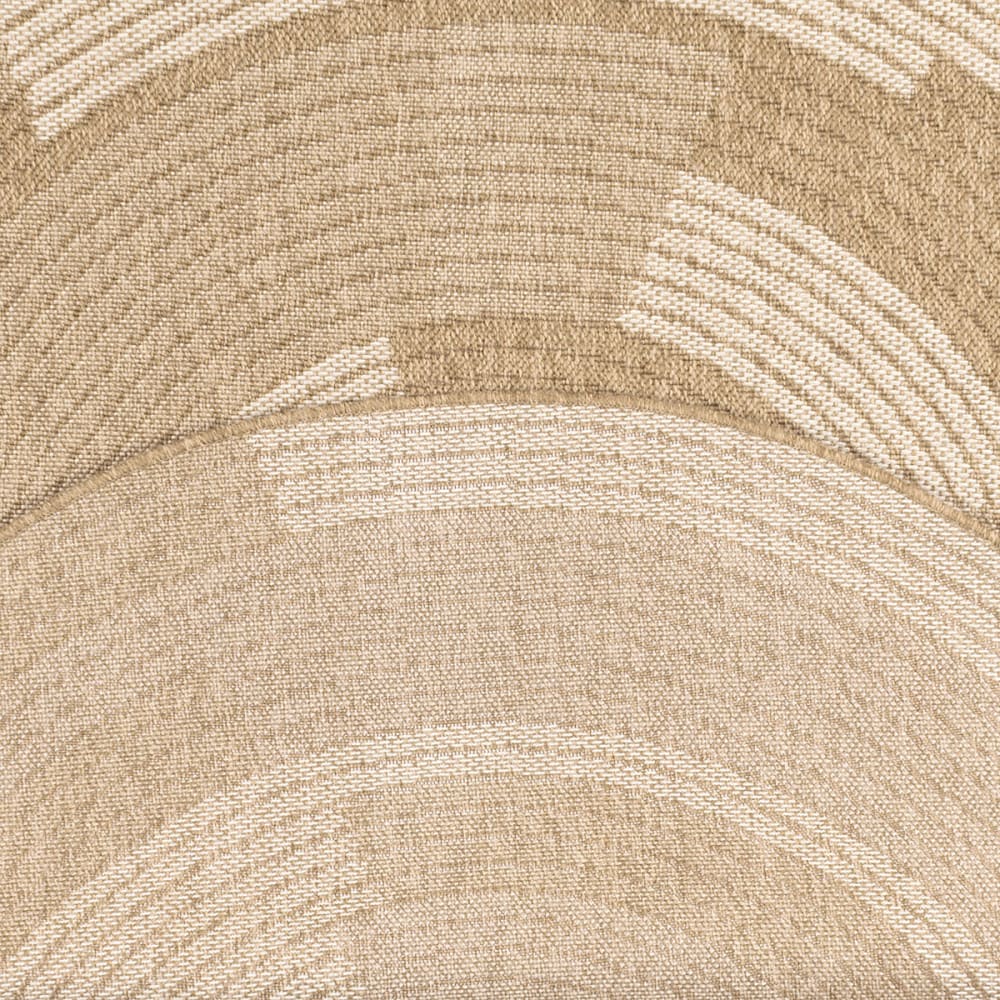 Tapis intérieur et extérieur effet jute motif blanc diamètre 120 — vue 4