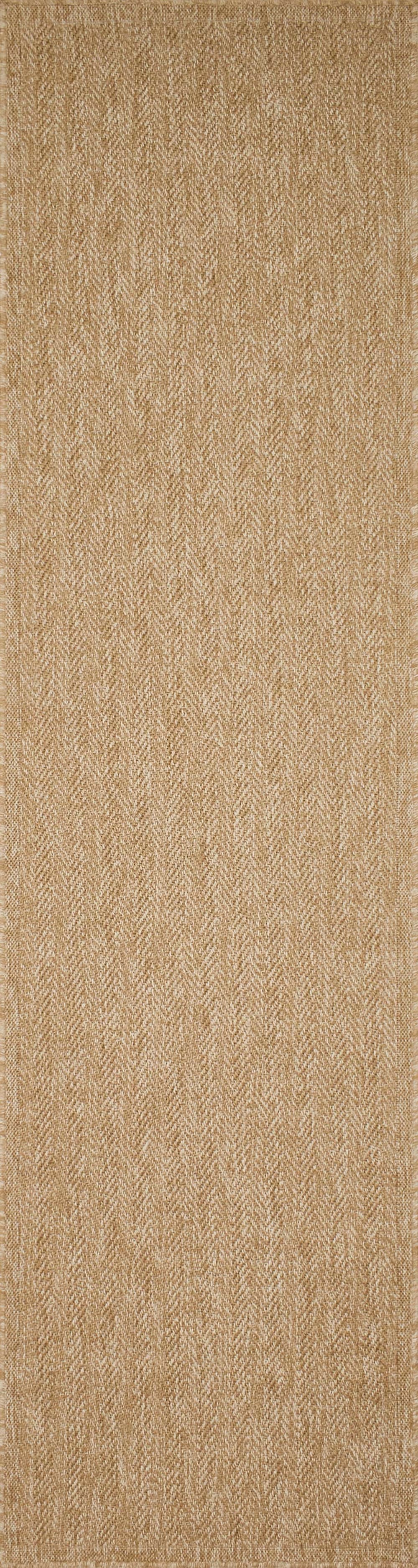 Tapis intérieur et extérieur aspect jute beige chevron 80x300