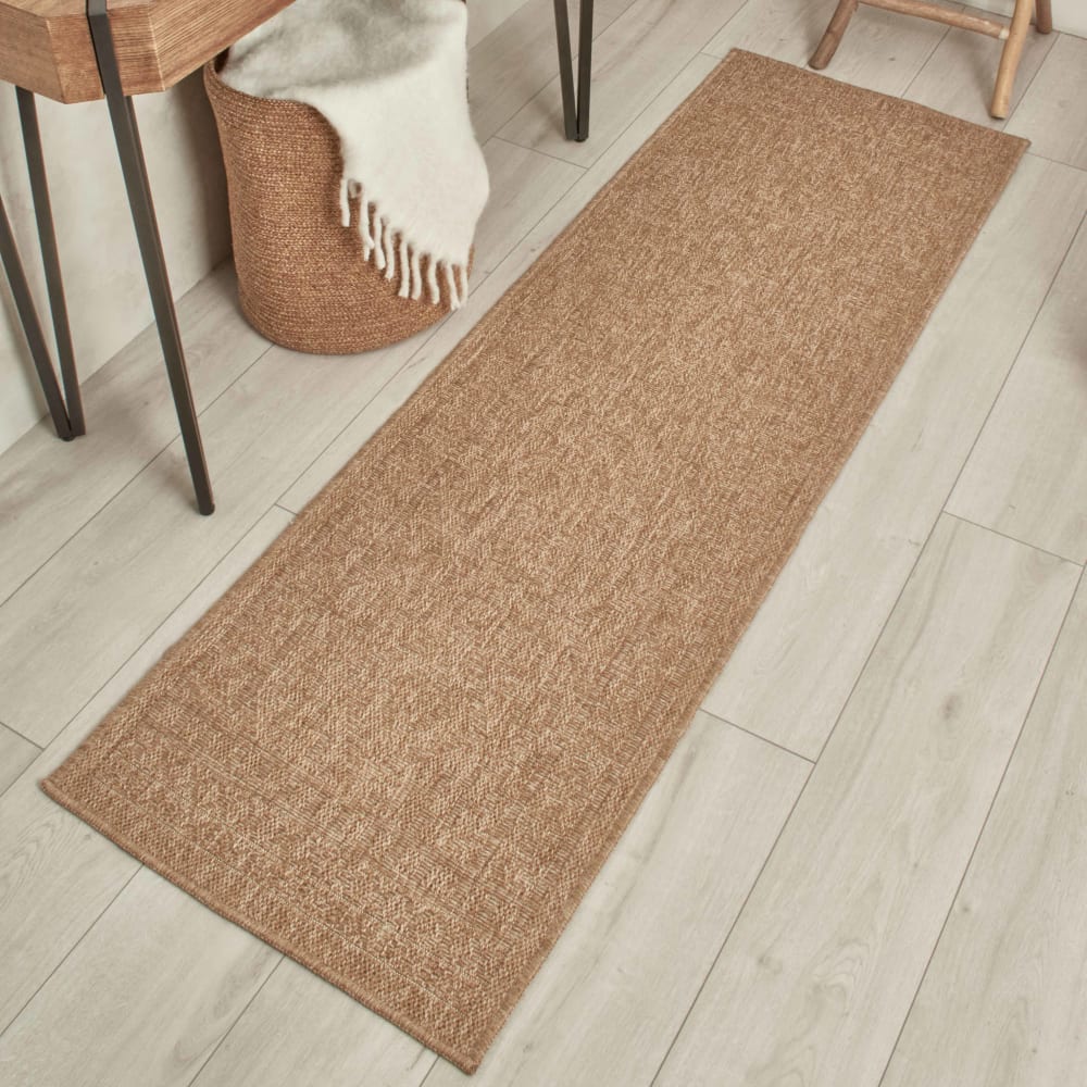 Alfombra de interior/exterior con efecto sisal, pelo corto 60x180