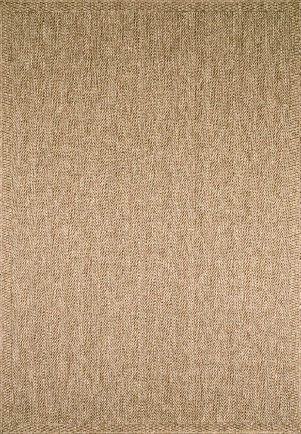 Teppich in Jute-Optik mit beigem Chevron für drinnen/draußen