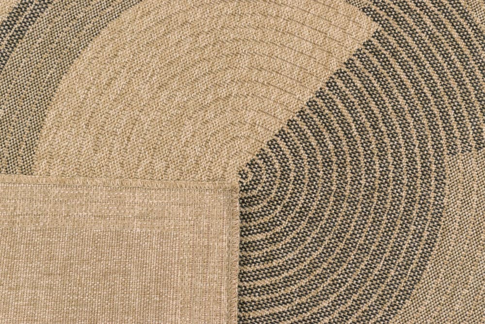 Tapis intérieur et extérieur effet jute motif abstrait noir 200x290 — vue 4