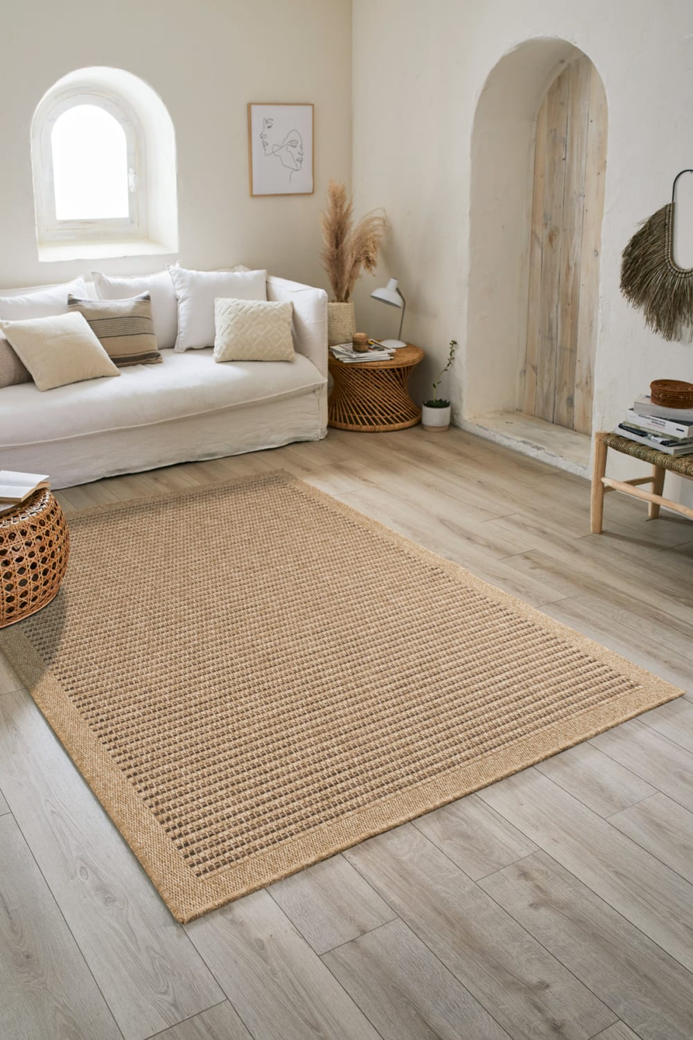 Tapis intérieur et extérieur aspect jute marron 160x230 — vue 3