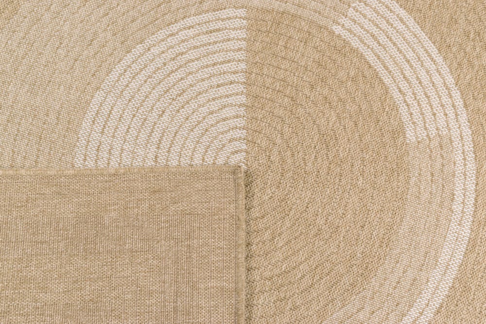 Tapis intérieur et extérieur effet jute motif abstrait blanc 200x290 — vue 4