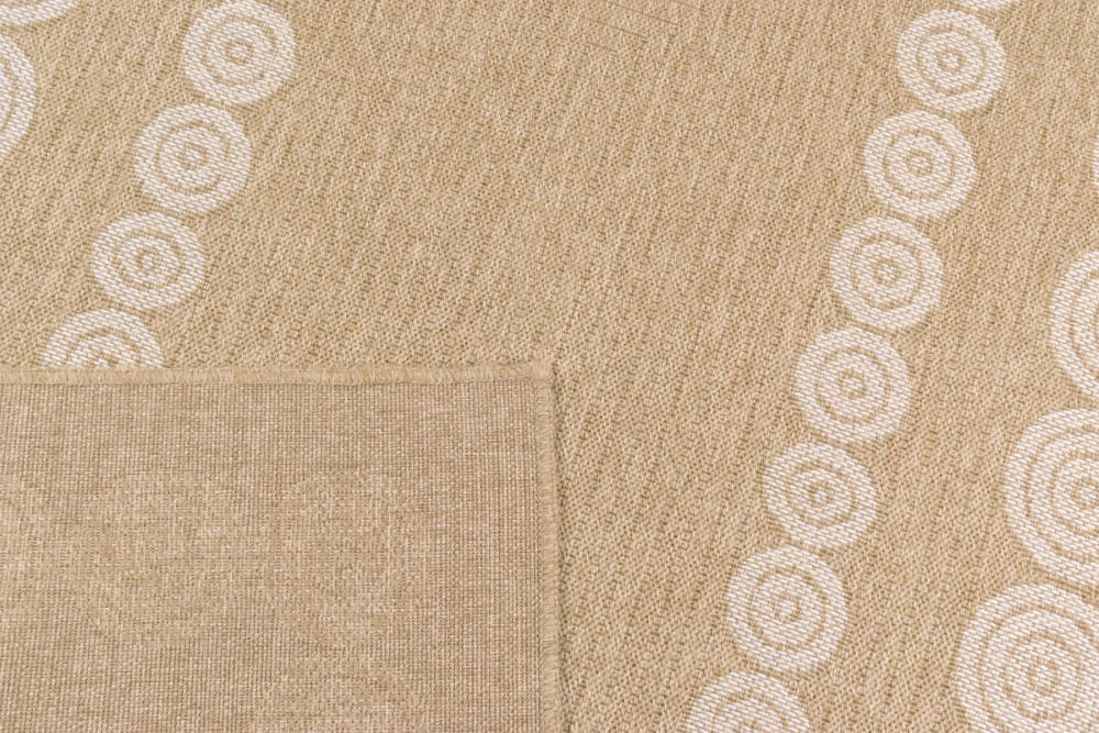 Tapis intérieur et extérieur effet jute motif géométrique blanc 80x300 — vue 4