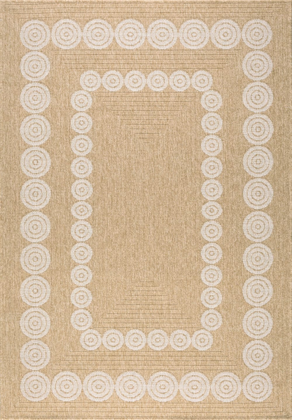 Tapis intérieur/extérieur effet jute motif géométrique blanc 200x290
