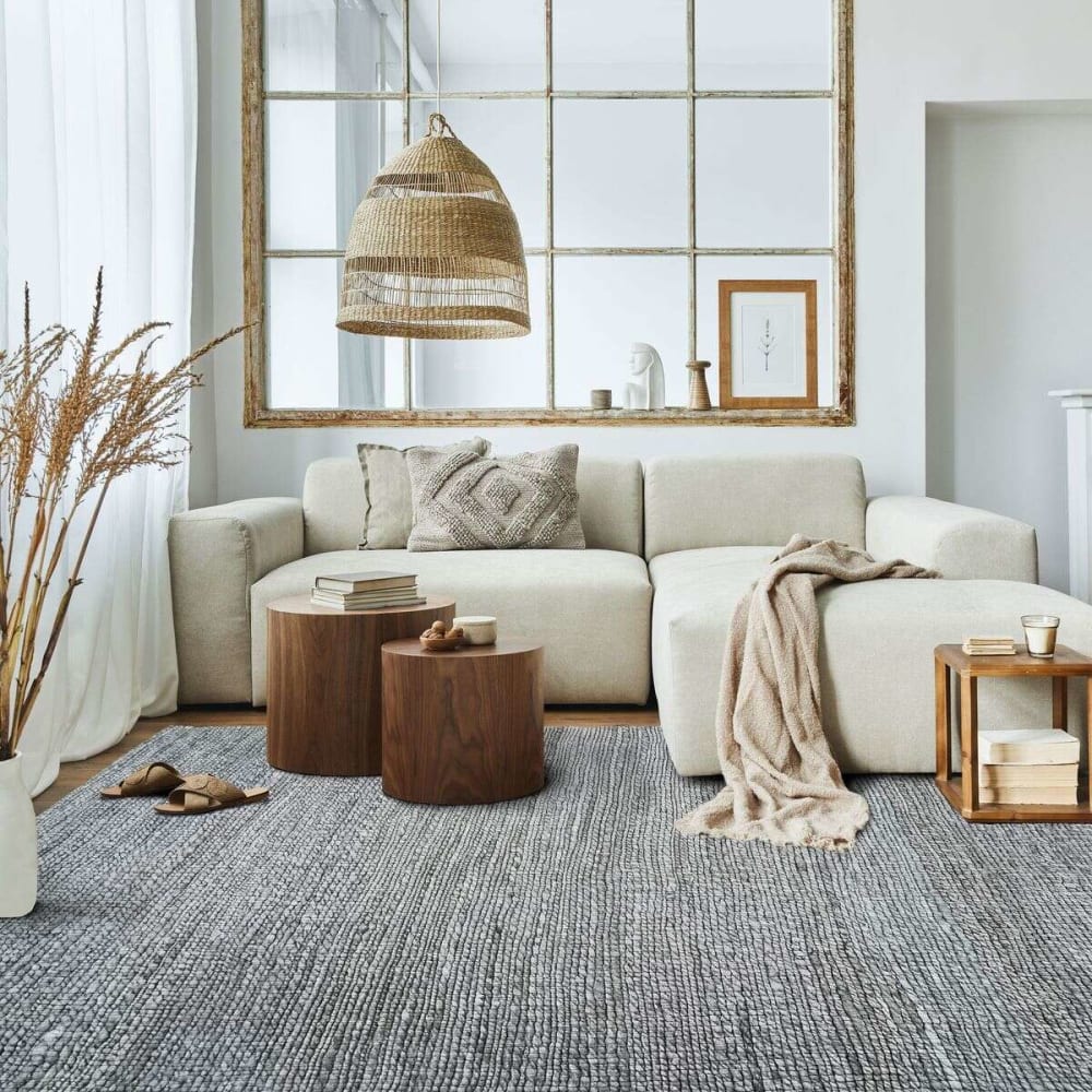 Tapis tressé en jute gris 160x230 — vue 3