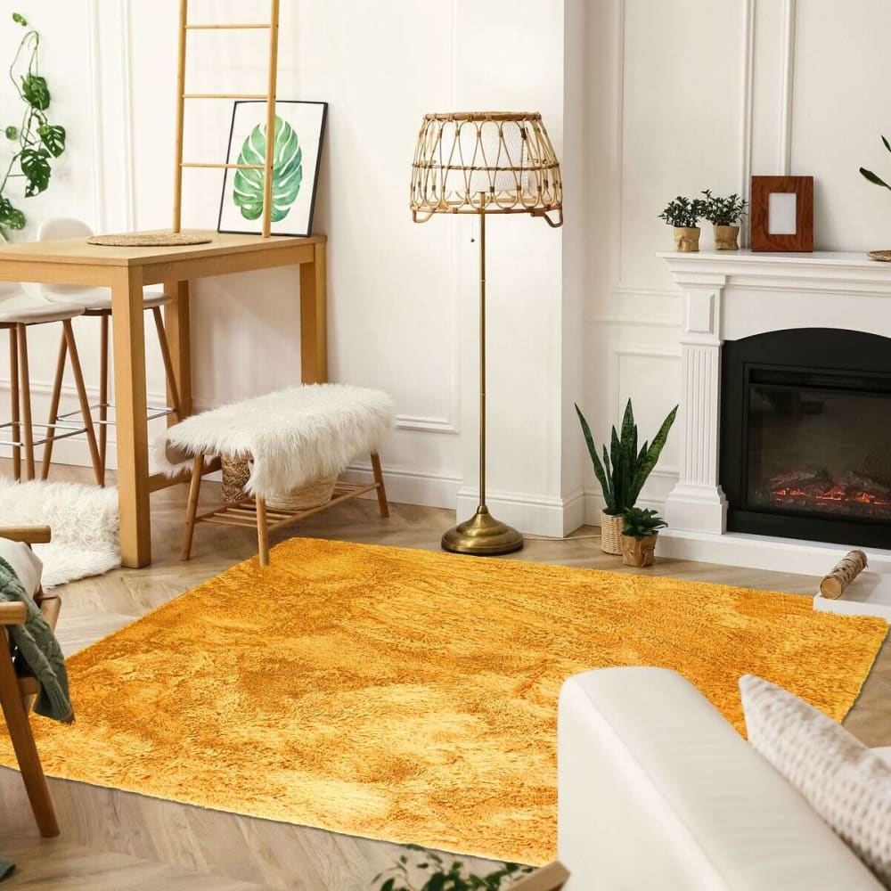 Tapis à base fine et souple extra doux jaune 120x170 — vue 3