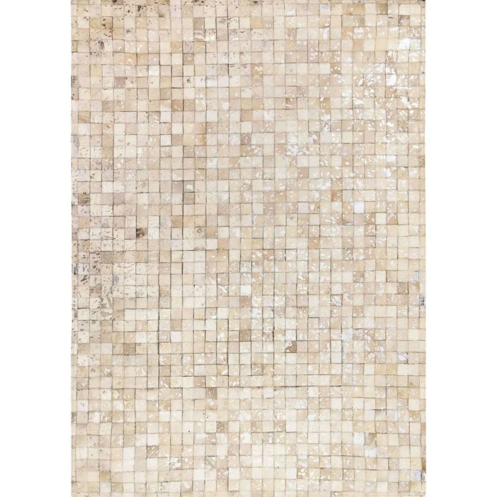 Alfombra de cuero marrón con brillos plateados 120x170 - Maisons du Monde