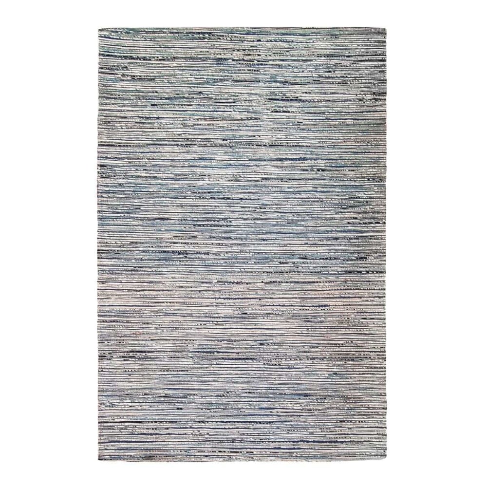 Geflochtener Teppich Hanf Wolle Kunstseide Grau 120x180 - Maisons