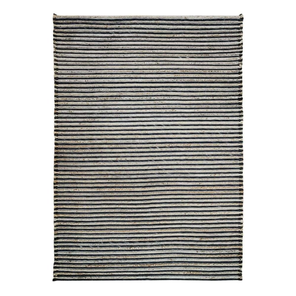 Tapis en laine, jute coton tresse gris 160x230