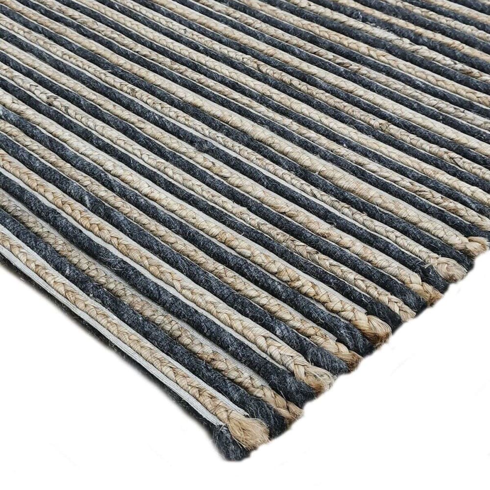 Tapis en laine, jute et coton tresse gris 160x230 — vue 4