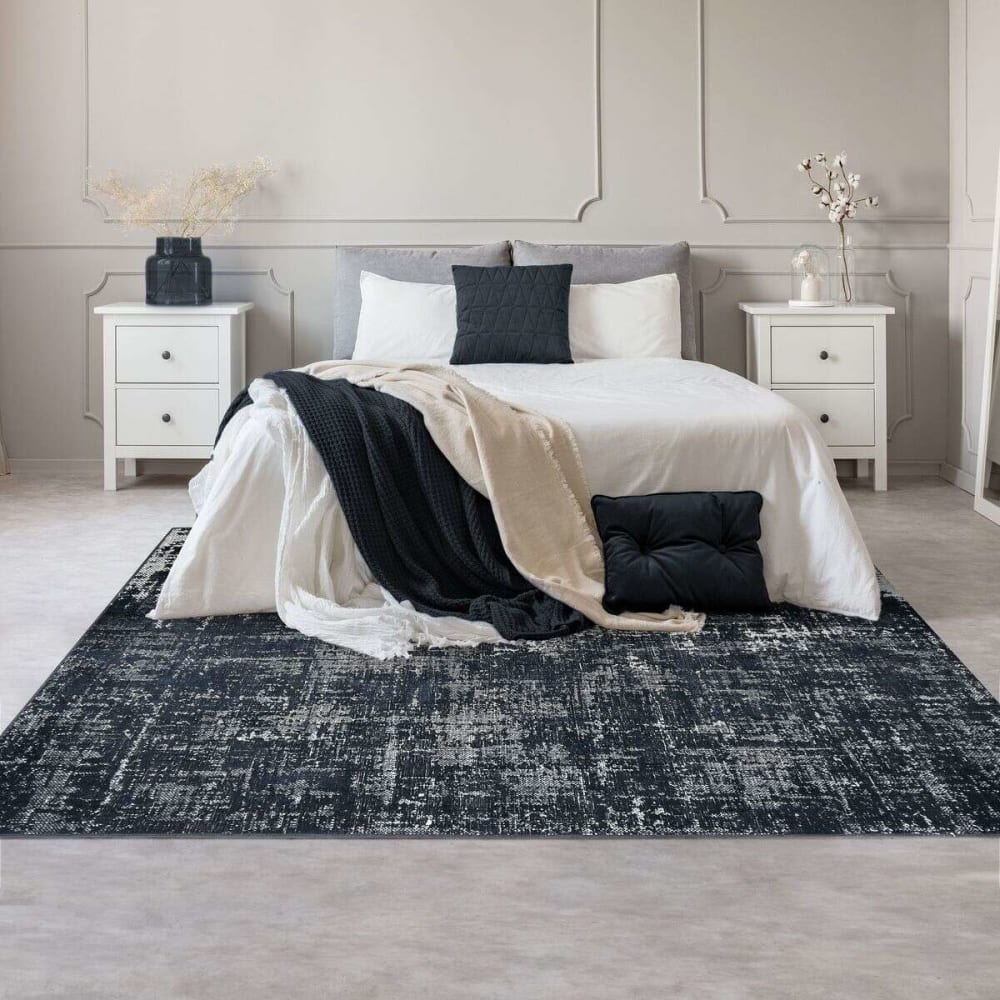 The Deco Factory Vintage-Teppich, abgenutzte Patina, 120x170, grau/schwarz style industrial - Pes - Polyester