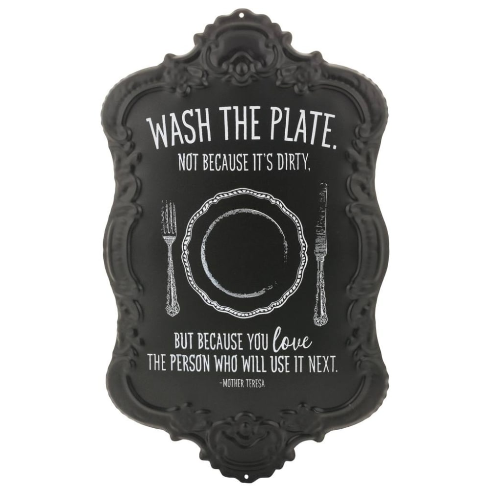 Placa de decoración de metal negro