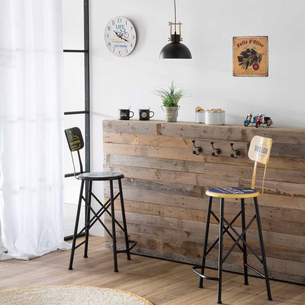 Placa de metal amarilla 30x30x0,6 - Maisons du Monde