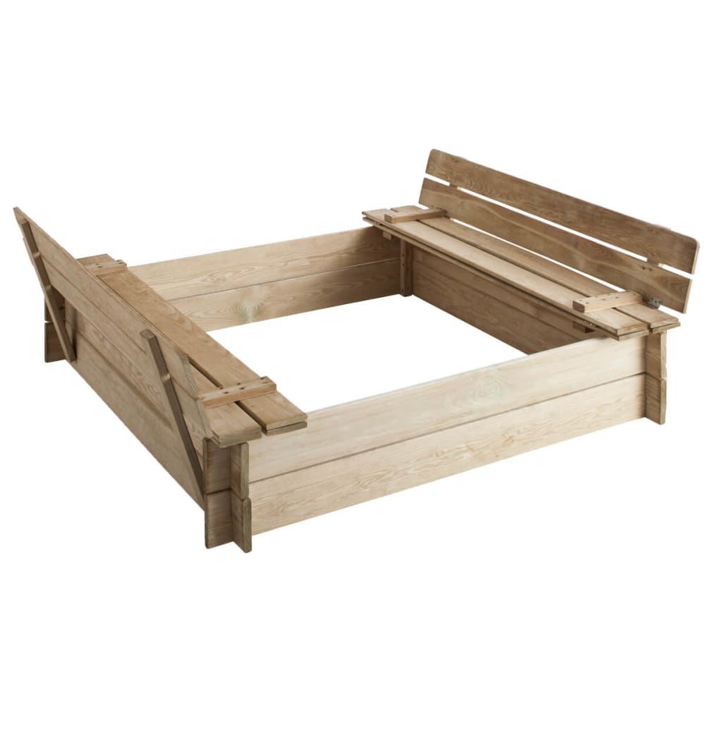 Bac à sable avec bancs intégrés en pin