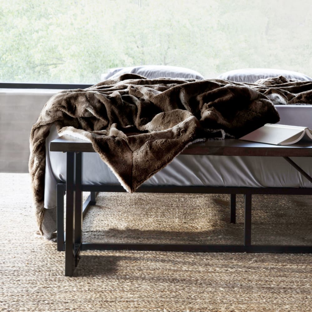 Plaid fausse fourrure marron 150x200cm