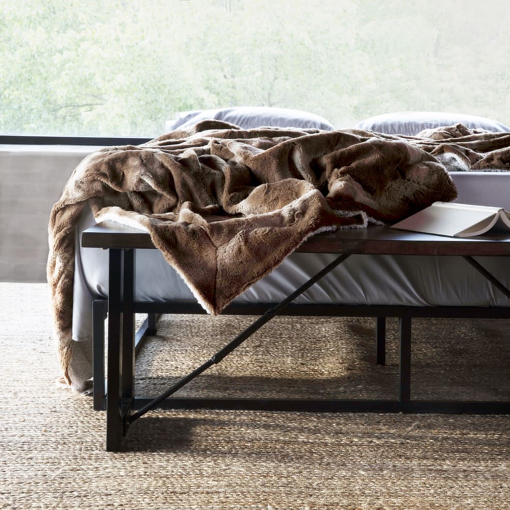 Plaid fausse fourrure caramel 150x200cm