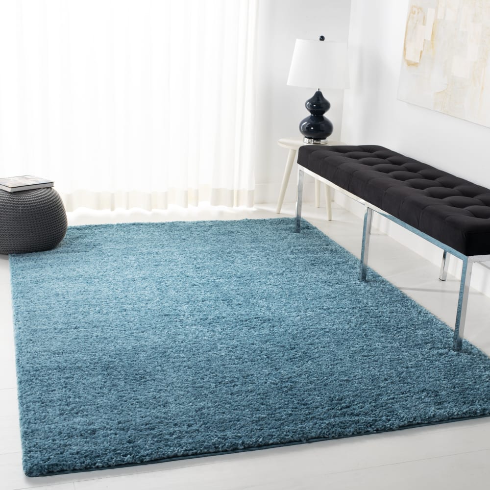 Tapis shag en polypropylène bleu, 160 x 229 cm — vue 3