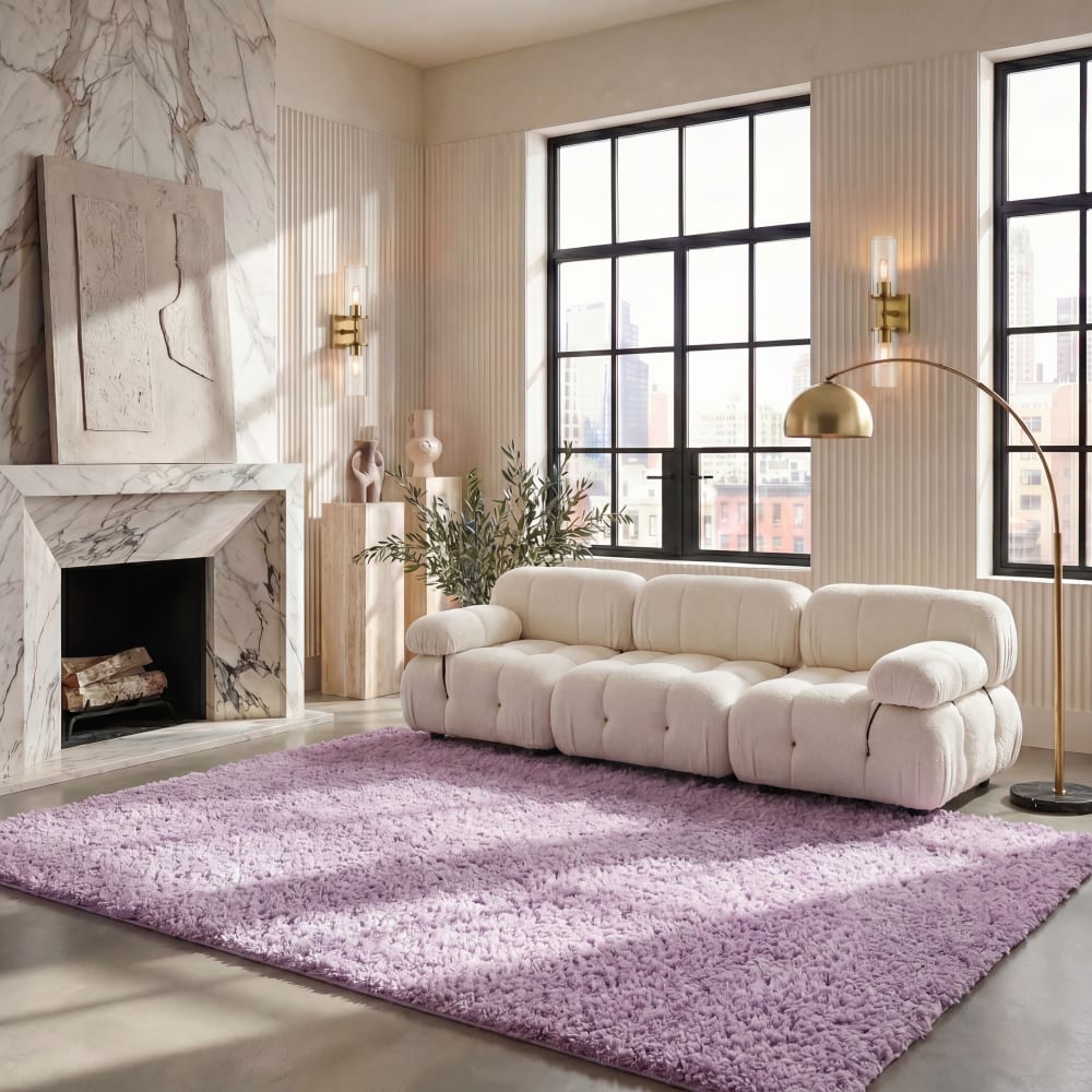 Tapis shag en polypropylène violet, 122 x 183 cm — vue 3