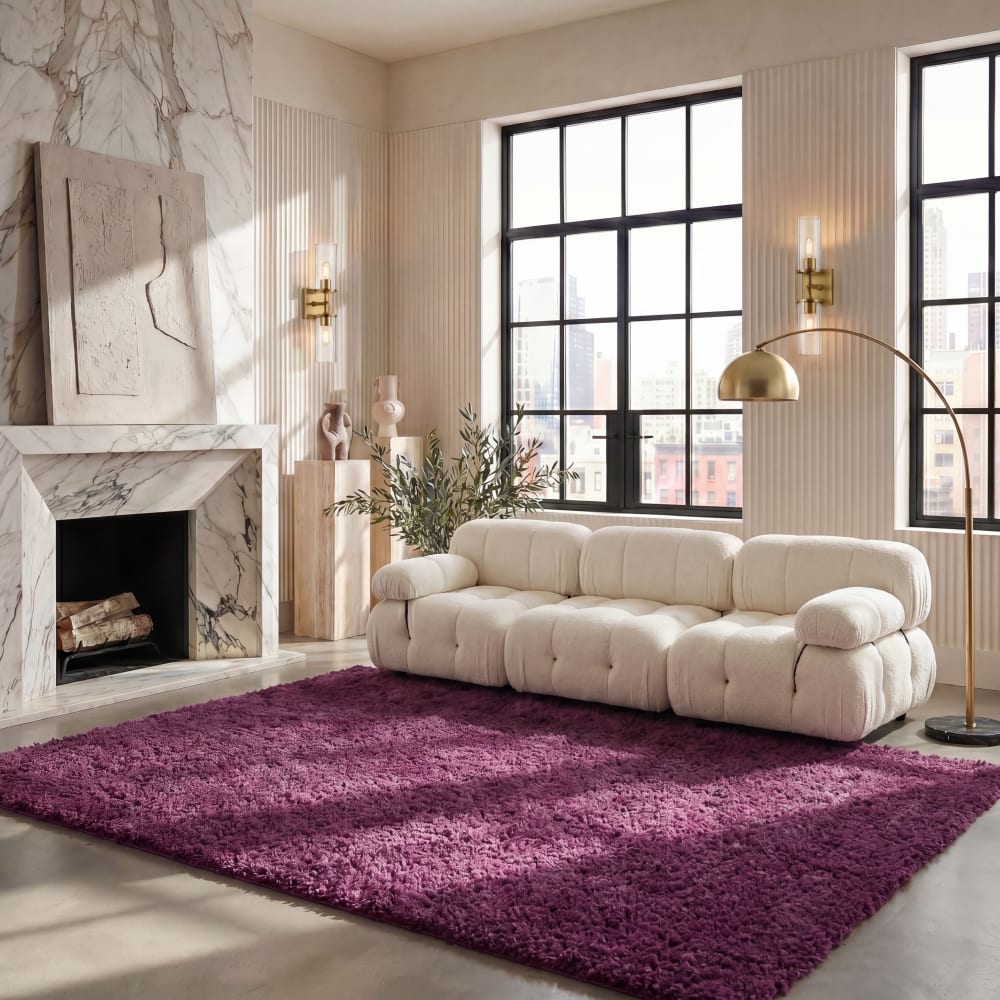 Tapis shag en polypropylène violet, 183 x 274 cm — vue 3