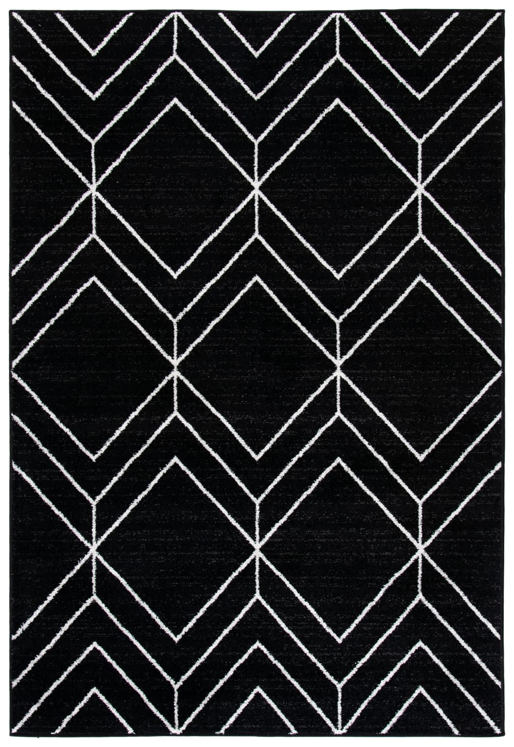 Tapis contemporain en polypropylène noir/blanc, 122 x 183 cm