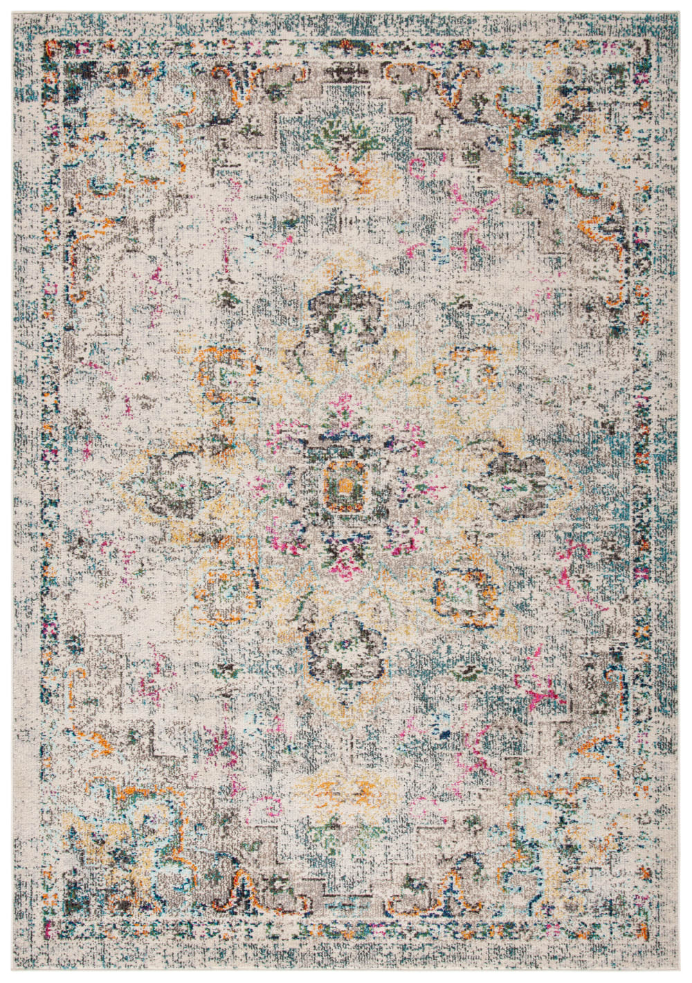 Tapis de transition en polypropylène gris/or, 160 x 229 cm