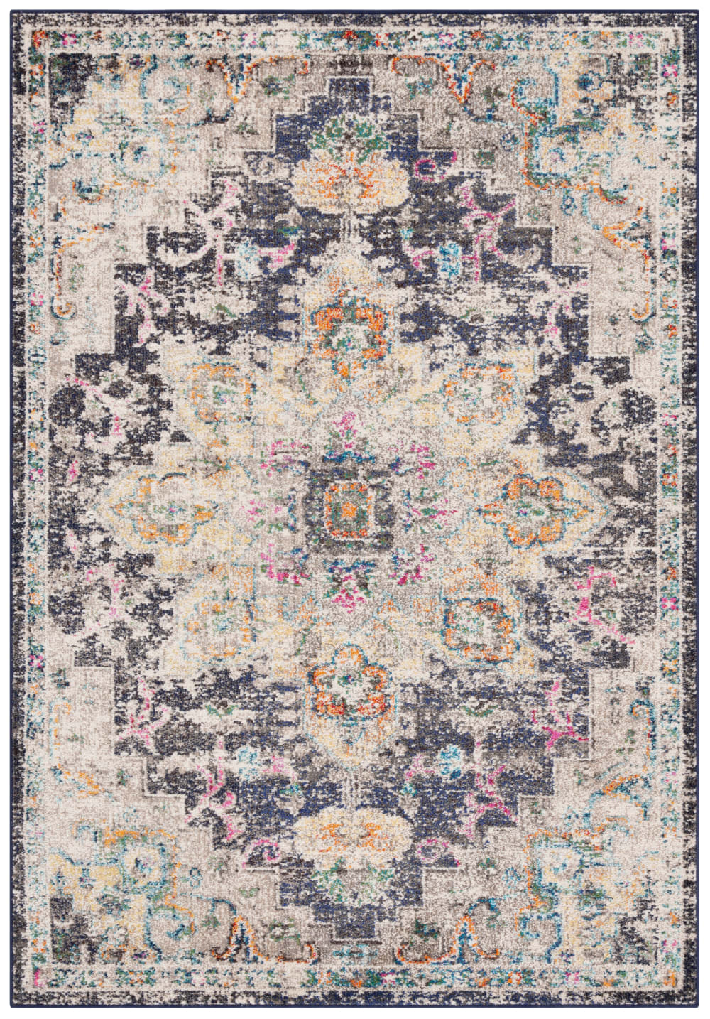 Tapis de transition en polypropylène noir/or, 122 x 183 cm