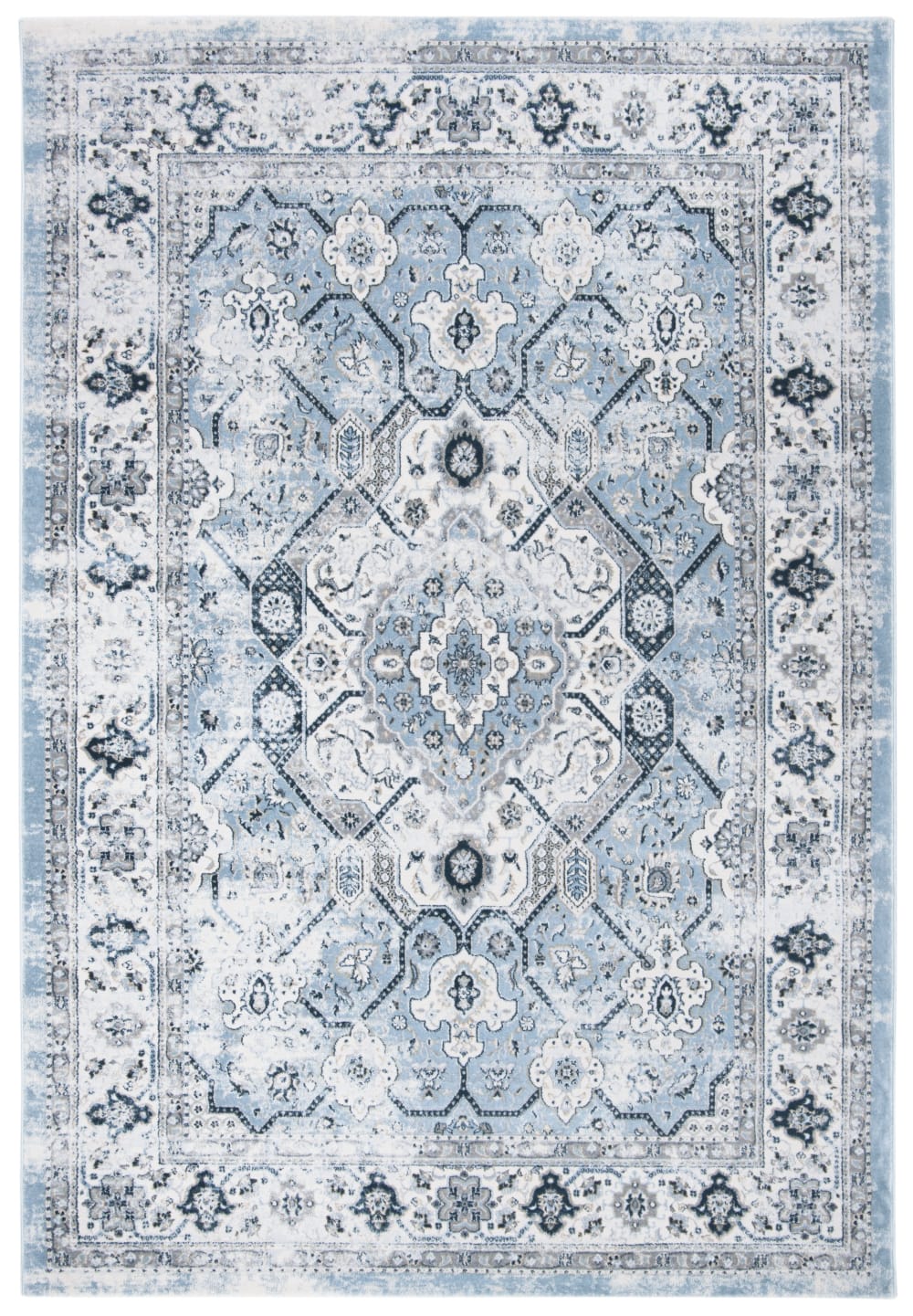 Übergangsphase Polypropylen-Teppich in Blau/Beige, 160 x 229 cm -