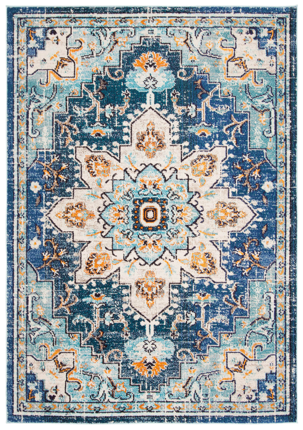 Tapis de transition en polypropylène bleu, 160 x 229 cm