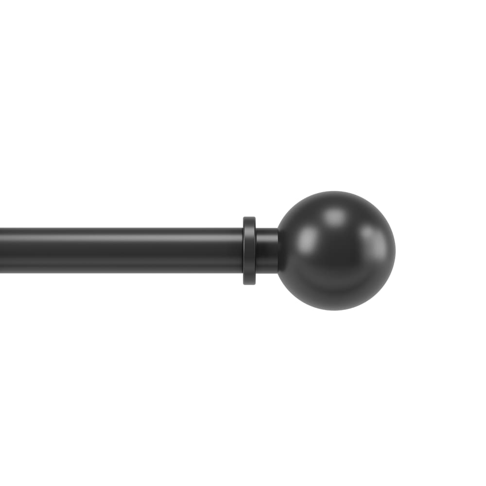 Umbra Verstellbare Gardinenstange 25mm Durchmesser mattschwarz 183 bis 366cm style modern - Edelstahl