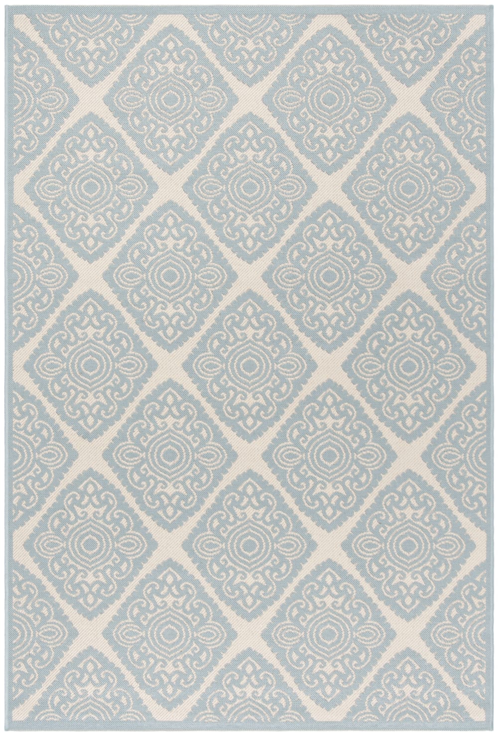 Tapis bleu/neutre 122 x 183 cm