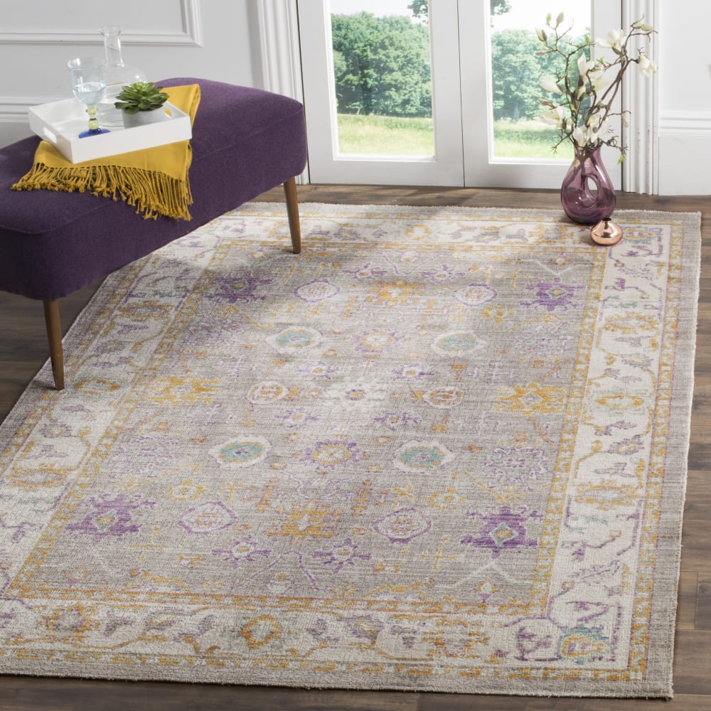 Tapis bohème chic en coton gris/beige, 122 x 183 cm — vue 3