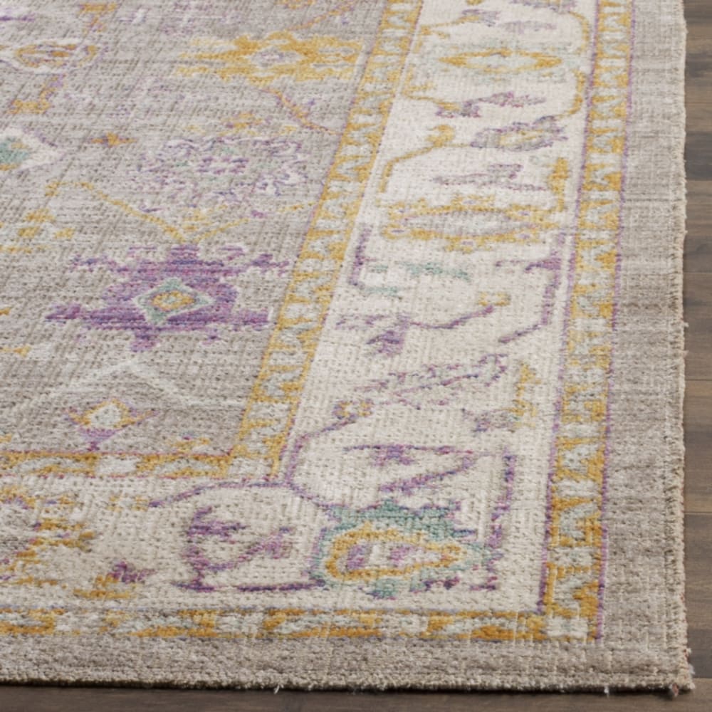 Tapis bohème chic en coton gris/beige, 122 x 183 cm — vue 4