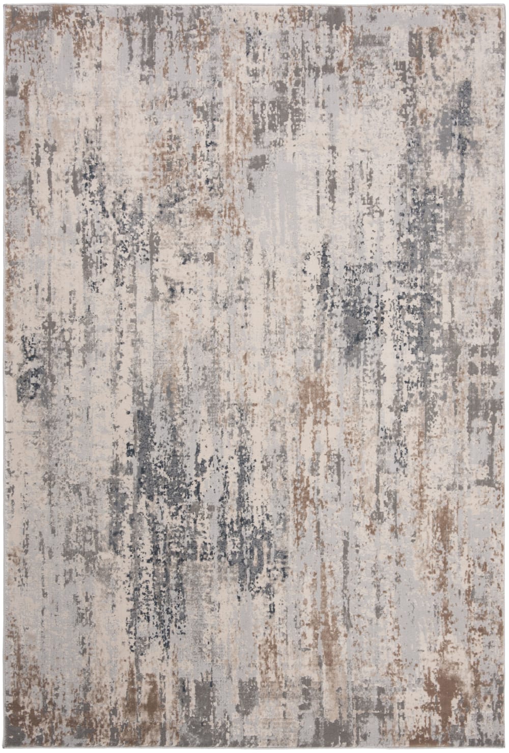 Tapis contemporain en polypropylène beige/gris, 122 x 183 cm