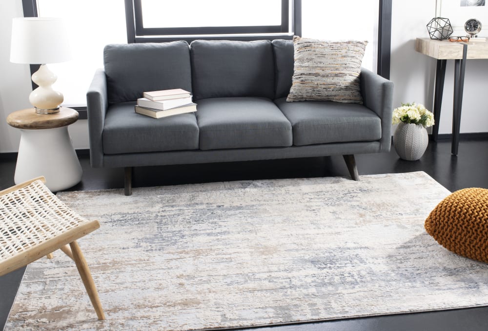 Tapis contemporain en polypropylène beige/gris, 122 x 183 cm — vue 3