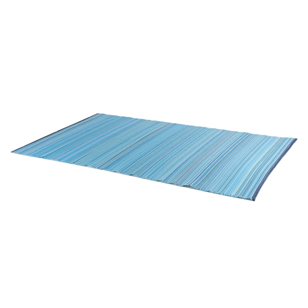 Alfombra de exterior rectangular azul y verde de 120x180 cm