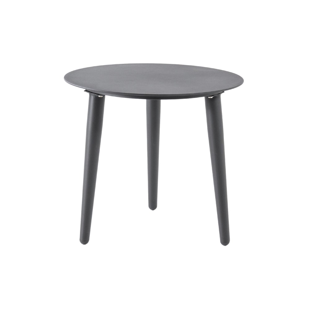 Mesa auxiliar de exterior redonda de aluminio antracita de 50 cm