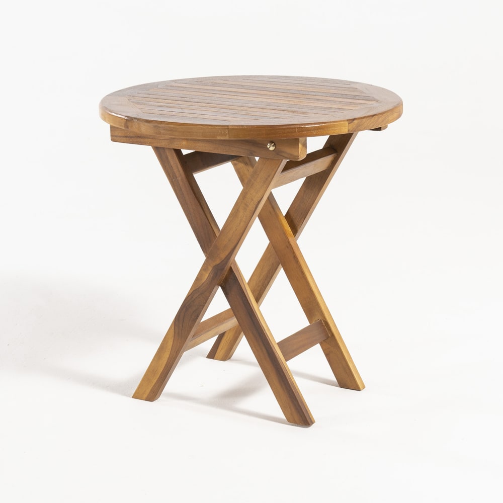 Mesa auxiliar de jardín de madera de teca 50x50 cm