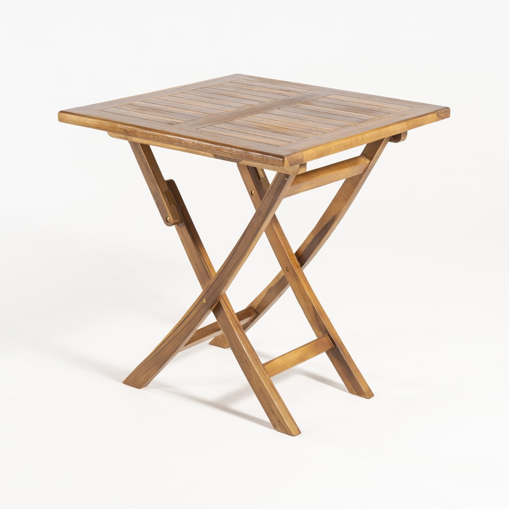 Mesa exterior cuadrada plegable madera de teca 70x70cm