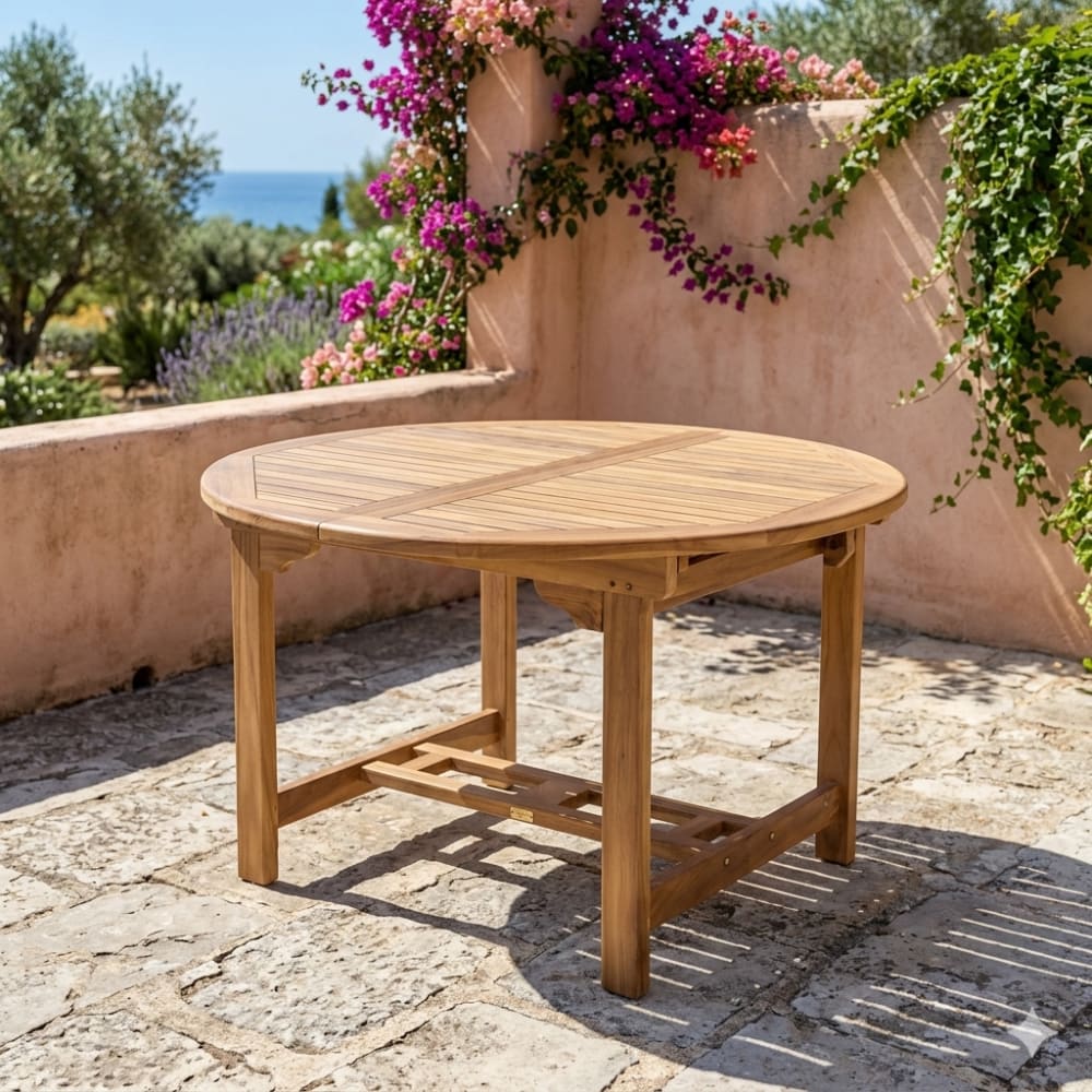 Mesa de jardín extensible de madera de teca 120 a 180 cm - Maisons du Monde