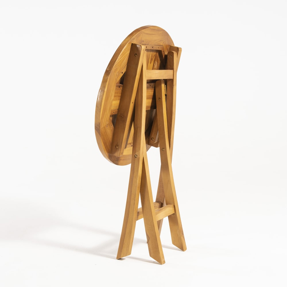 Mesa para jardín redonda y plegable de madera de teca 60x76 cm - Maisons du Monde
