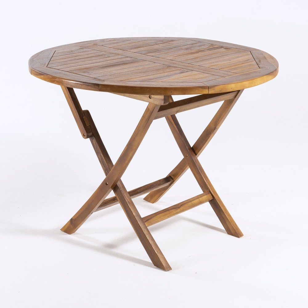 Mesa de exterior plegable de teca de 100 cm