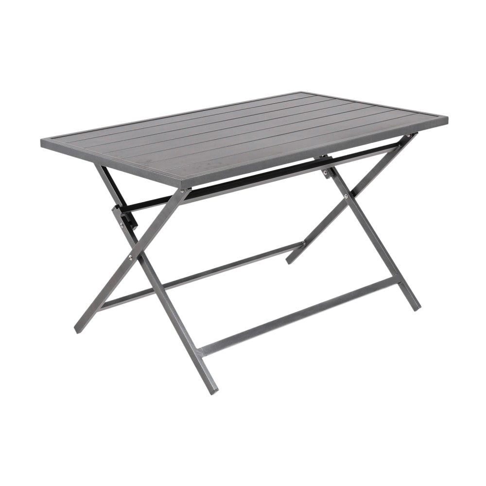 Mesa de terraza plegable de aluminio antracita 120x72x71 cm
